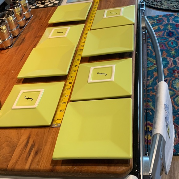 8 Gorgeous TEA FORTE CELERY GREEN "SOHO PLATES"  6” Willing to sell a set of 4 - Picture 3 of 4